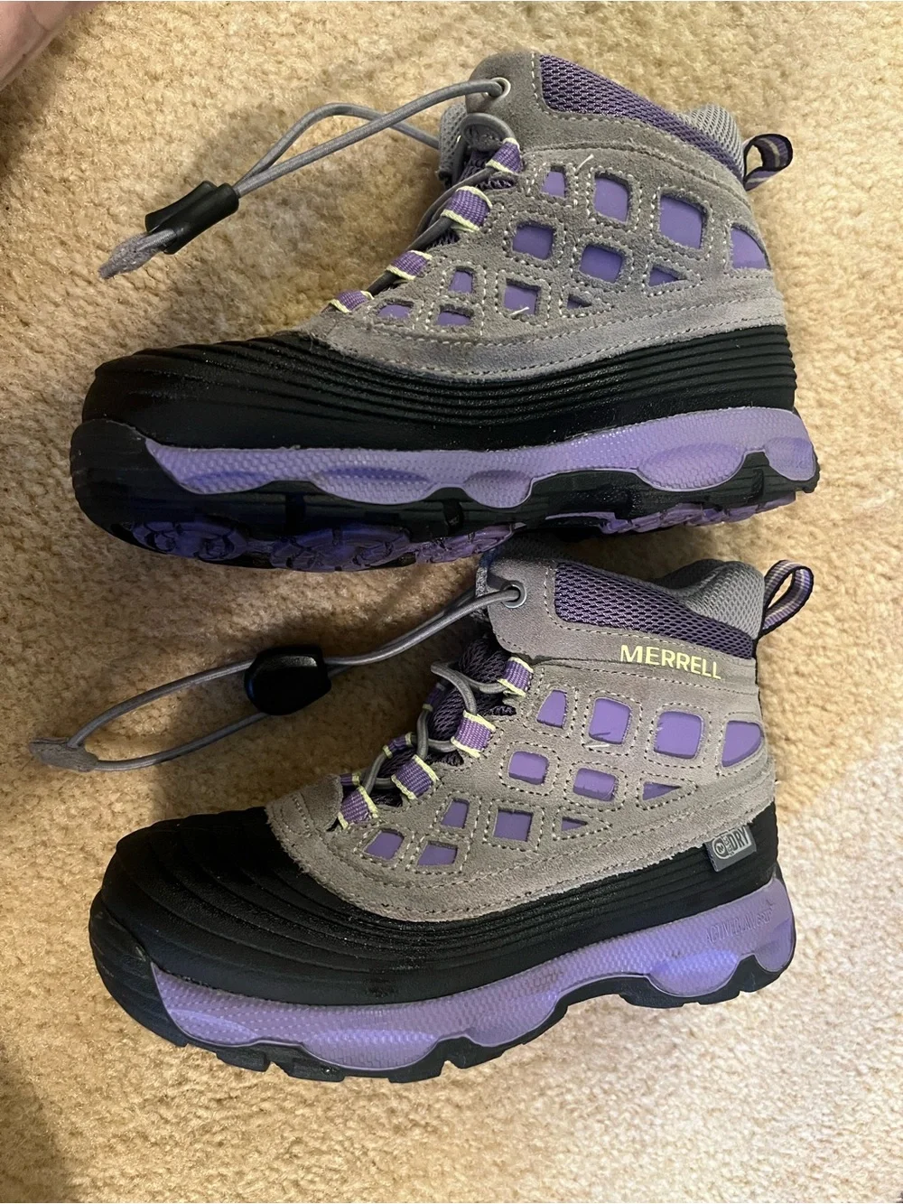 Merrell Thermo Shiver 2.0 Kids 11 Boots Purple Gray Waterproof Winter Hiking